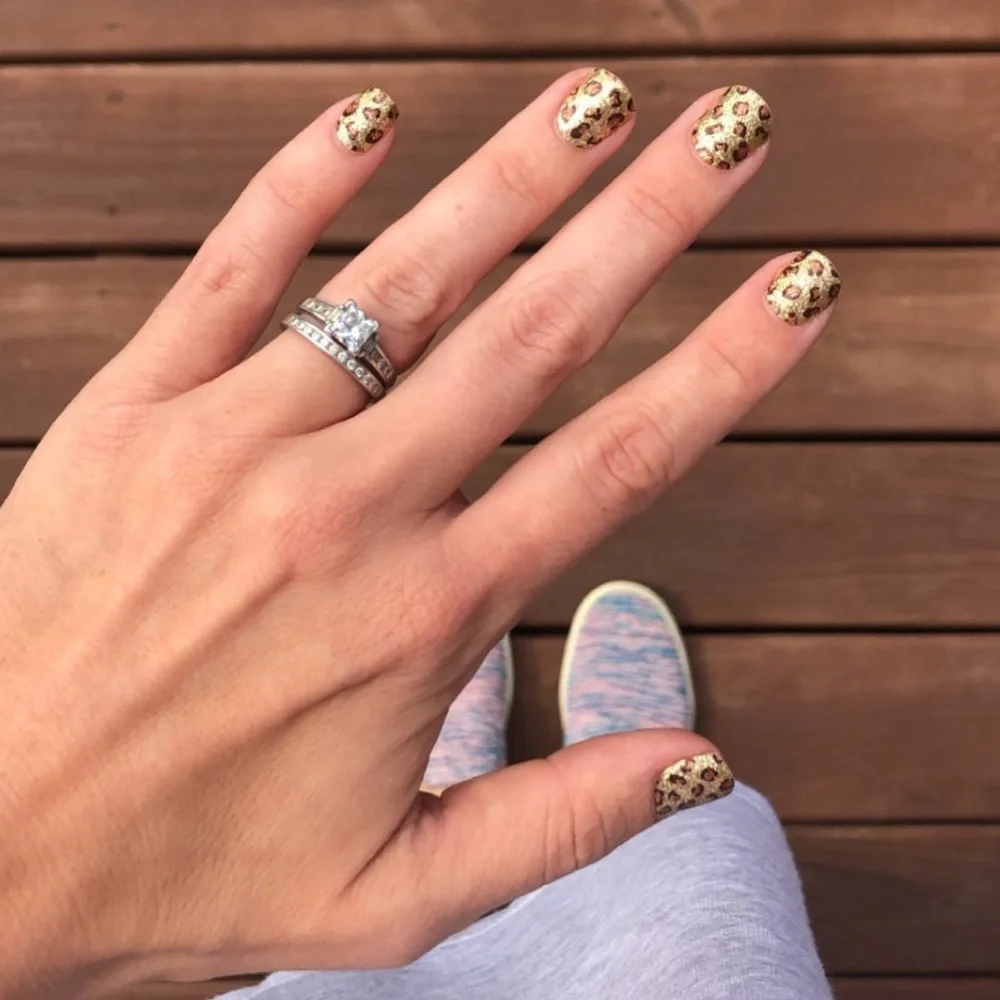 *Retired* Color Street: Safari Chic | Leopard Print Glitter Gold Brown Animal